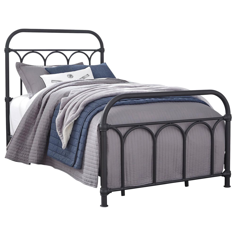 Ashley Nashburg Twin Metal Headboard/Footboard/Rails in Black, , large