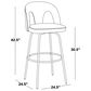 LumiSource Ava Swivel Bar Stool with Yellow Fabric Upholstery in Gold (Set of 2), , large