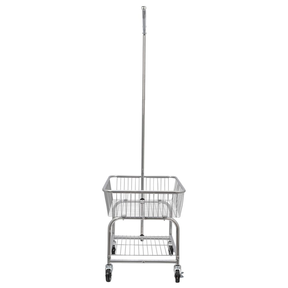Household Essentials Rolling Laundry Cart with Basket in Silver, , large