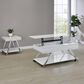 Steve Silver Furniture Zena End Table in White and Chrome, , large