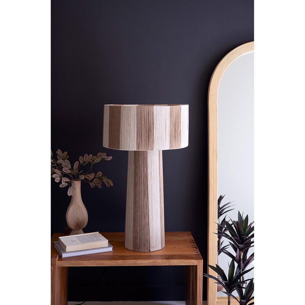 Kalalou Striped Table Lamp in Natural and White, , large