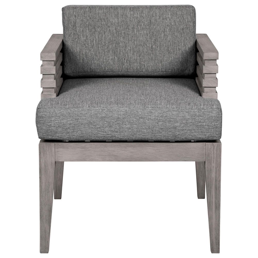 Blue River Vivid Outdoor Dining Chair with Light Gray Cushions in Light Gray Eucalyptus, , large