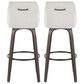 LumiSource Hannah Swivel Bar Stool with Cream Fabric Upholstery in Walnut and Black (Set of 2), , large