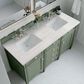 James Martin Vanities Brittany 60" Double Bathroom Vanity in Smokey Celadon with 3 cm Arctic Fall Solid Surface Top and Rectangular Sinks, , large