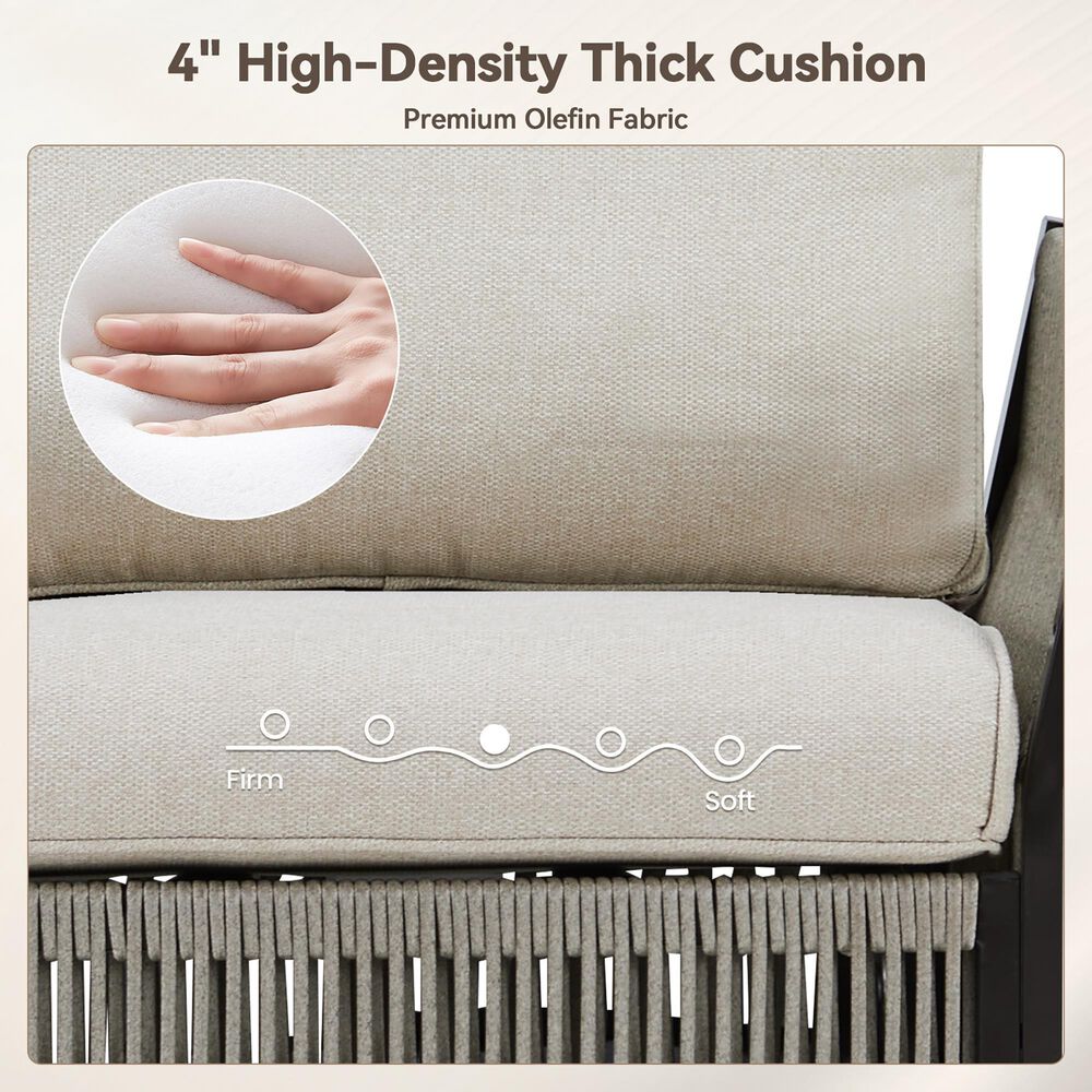 Sunwell Garden Patio Swivel Glider Chair in Beige (Set of 2), , large