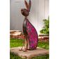 The Gerson Company 23.03" Solar Pink Lighted Garden Rabbit with in Bronze, , large