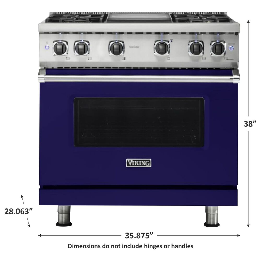 Viking Range 36&quot; Natural Gas Range with 6 Burners in Cobalt Blue, , large