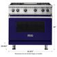 Viking Range 36" Natural Gas Range with 6 Burners in Cobalt Blue, , large