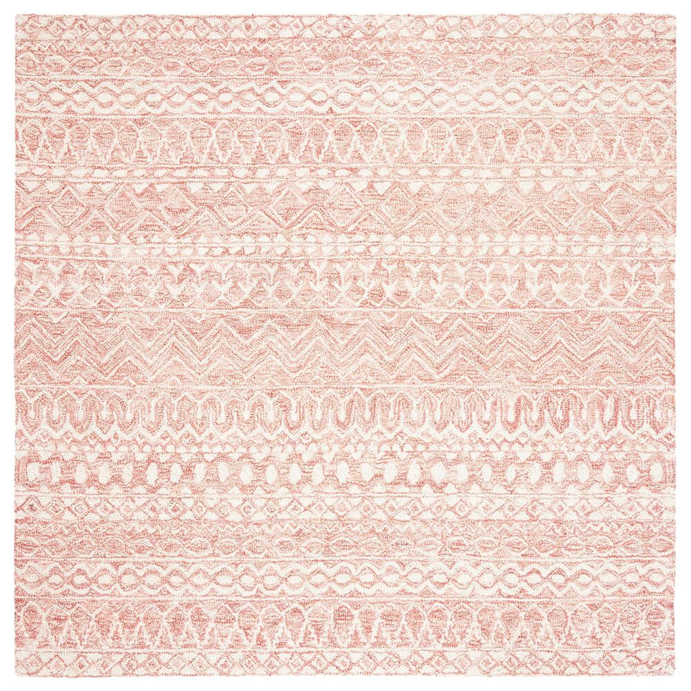 Safavieh Micro-Loop Southwestern 9" Square Pink and Ivory Area Rug, , large