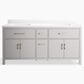 Kohler Kresla 72" Double Bathroom Vanity in Atmos Grey with 3 cm White Quartz Top and Rectangular Sinks, , large