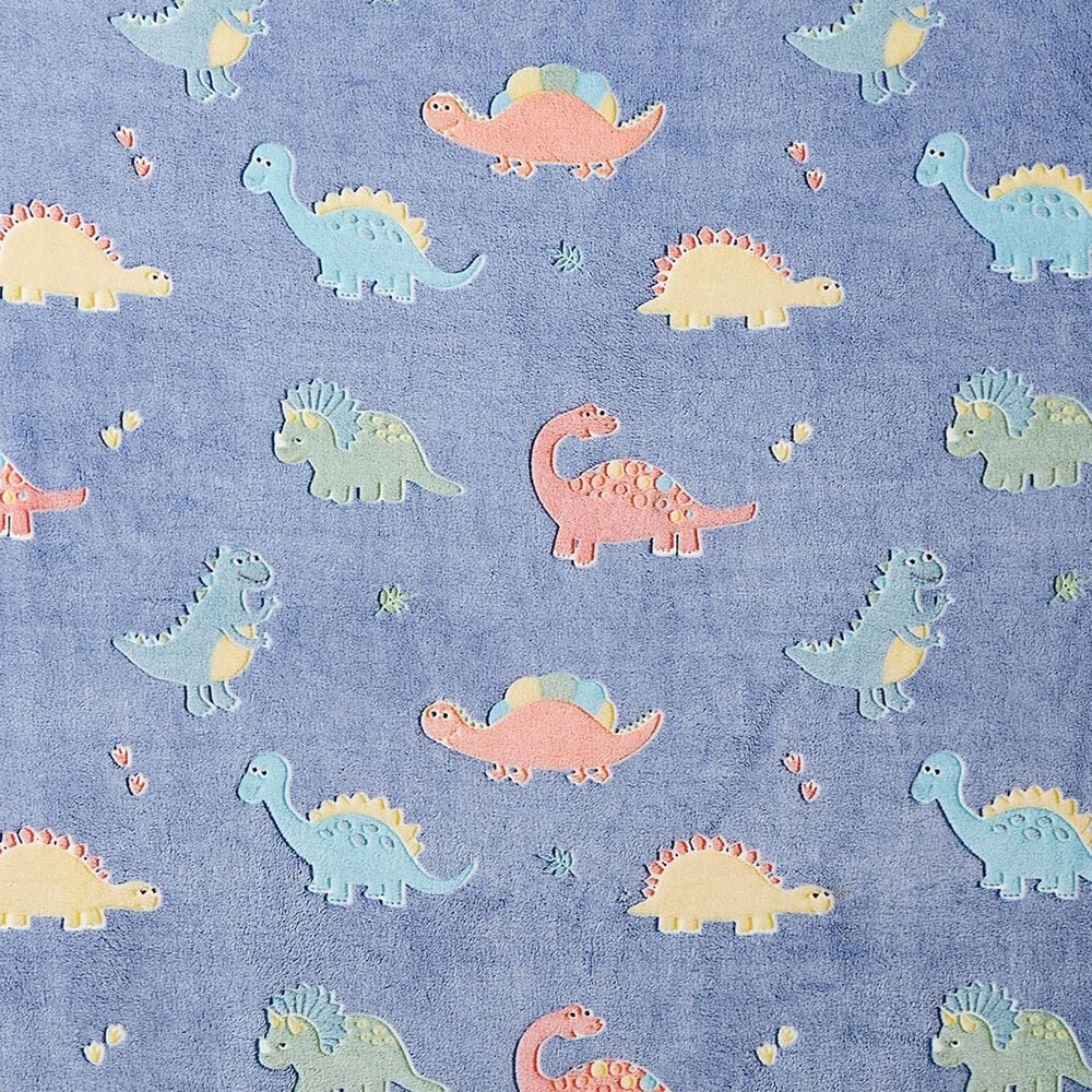 Duke Imports Jurassic Friends - Glow in the Dark Plush Throw in Blue, , large