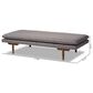 Baxton Studio Marit Twin Daybed with Grey Upholstered in Walnut, , large
