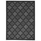 Nourison Easy Care 8" x 10" Charcoal and Black Indoor/Outdoor Area Rug, , large