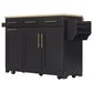 HOMLUX 59.3"" Kitchen Island with Trash Can Storage in Black and Natural, , large
