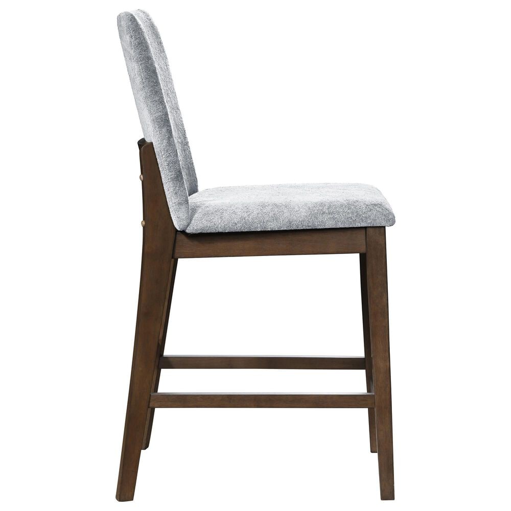 New Heritage Kody Counter Stool with Gray Upholstery in Dark Walnut, , large