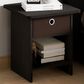 HOMLUX 1-Drawer Modern Nightstand with Open Shelf in Espresso, , large