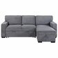Modern Market Stationary Sofa Bed with Reversible Chaise in Light Grey, , large