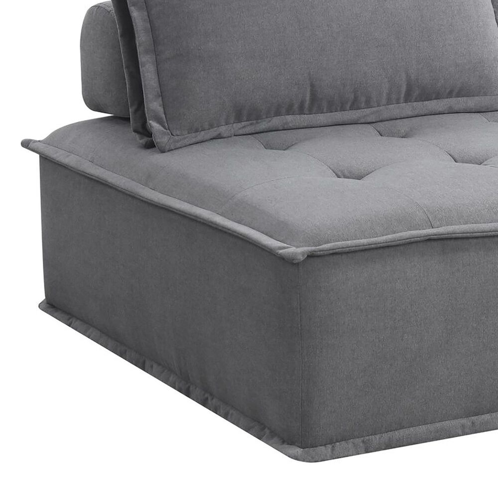 Elements International Paxton 4-Piece Armless Modular Sectional in Charcoal, , large