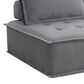 Elements International Paxton 4-Piece Armless Modular Sectional in Charcoal, , large
