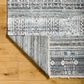 Surya Pompei White, Black, Metallic Silver, Medium Gray, Light Gray, Brown and Sky Blue 10" x 14" Area Rug, , large