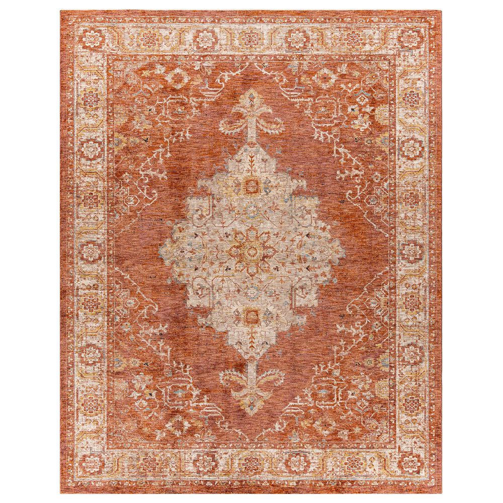 Surya Mirabel MBE-2318 7"10" x 10"3" Burnt Orange, Rust, Teal, Olive, Gray and Beige Area Rug, , large