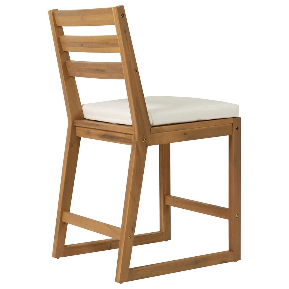 HOMLUX 5-Piece Patio Bar Set with 52" Rectangular Light Teak Table in Beige, , large