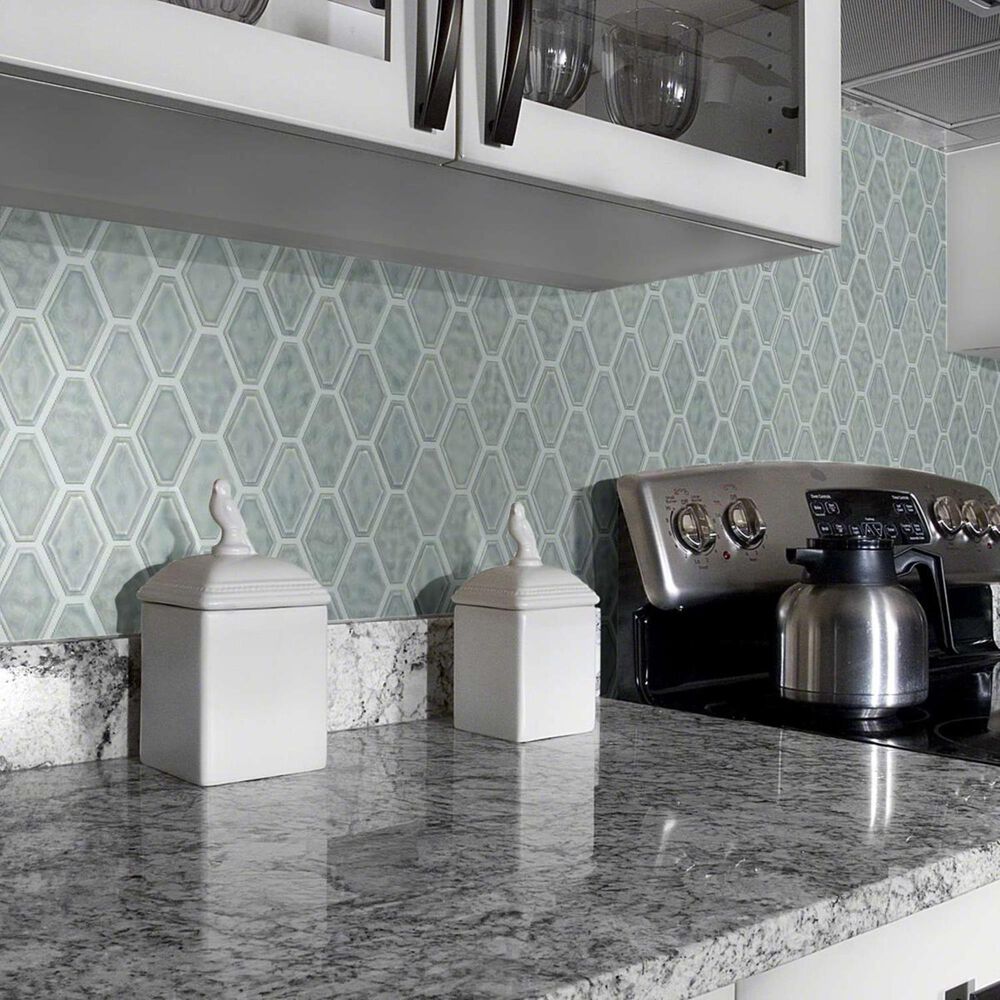 Shaw Geoscape Diamond Light Grey 12.4&quot; x 10.43&quot; Ceramic Mosaic Sheet, , large