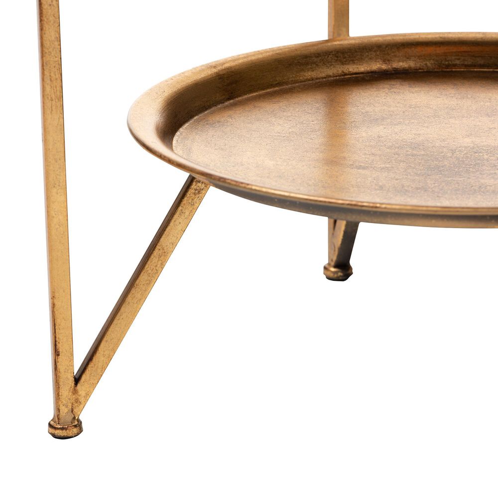 Baxton Studio Tamsin Accent Table in Antique Gold, , large