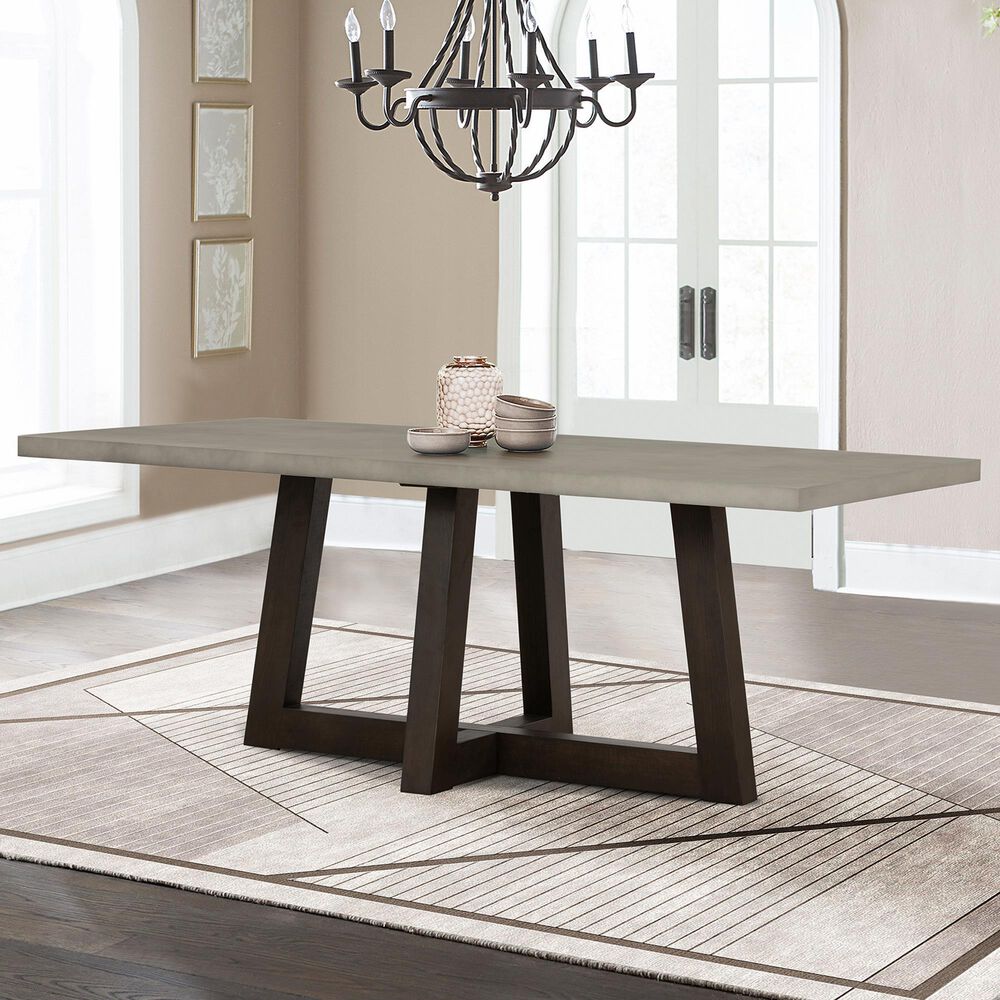 Blue River Elodie Dining Table in Medium Gray/Dark Gray Oak, , large