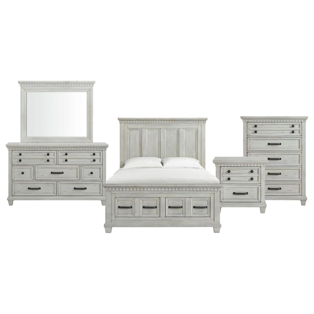 Mayberry Hill McCoy 5-Piece Queen Storage Bedroom Set in Antique White, , large