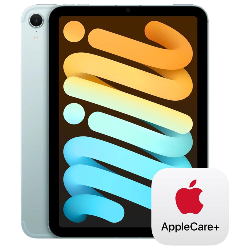 Apple iPad Mini Wi-Fi + Cellular 256GB - Blue with 2-Year AppleCare+, , large