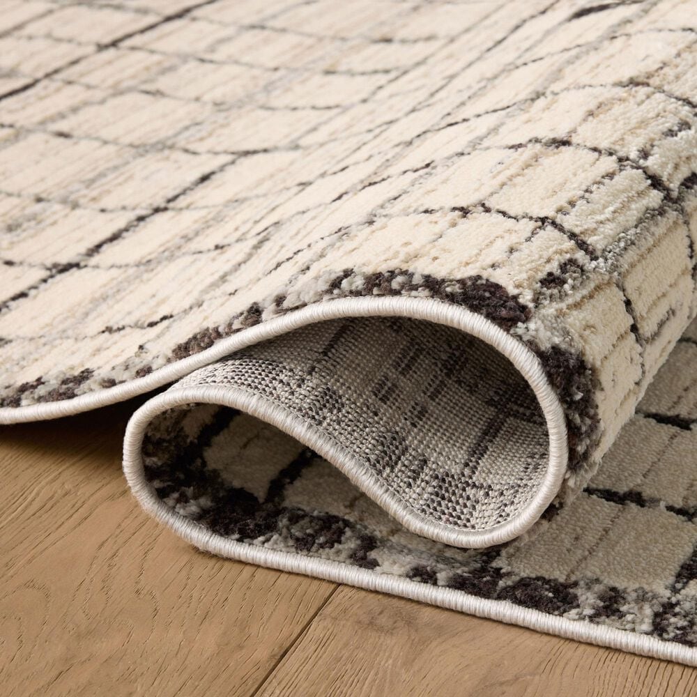 Loloi Bleecker Ivory and Charcoal 5&#39;3&quot; x 7&#39;6&quot; Area Rug, , large