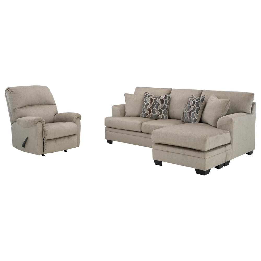 Ashley Stonemeade Stationary Sofa Chaise in Taupe, , large