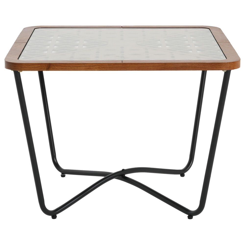 Hearth and Haven Modern Square Coffee Table in Brown and Black, , large