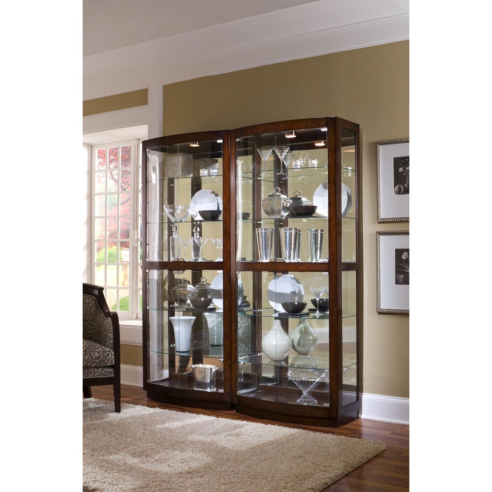Chapel Hill 80&quot; Curio Cabinet in Mahogany Brown, , large