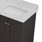 Lexora Home Dukes 60" Double Bathroom Vanity in Espresso with 2 cm White Carrara Marble Top and Rectangular Sinks, , large
