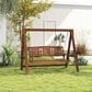 HOMLUX 3-Person Large Outdoor Porch Swing with Hanging Frame for Garden, Backyard in Teak Oil, , large