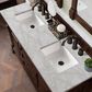 James Martin Vanities Brookfield 60" Double Bathroom Vanity in Burnished Mahogany with 3 cm Lime Delight Quartz Top and Rectangular Sinks, , large