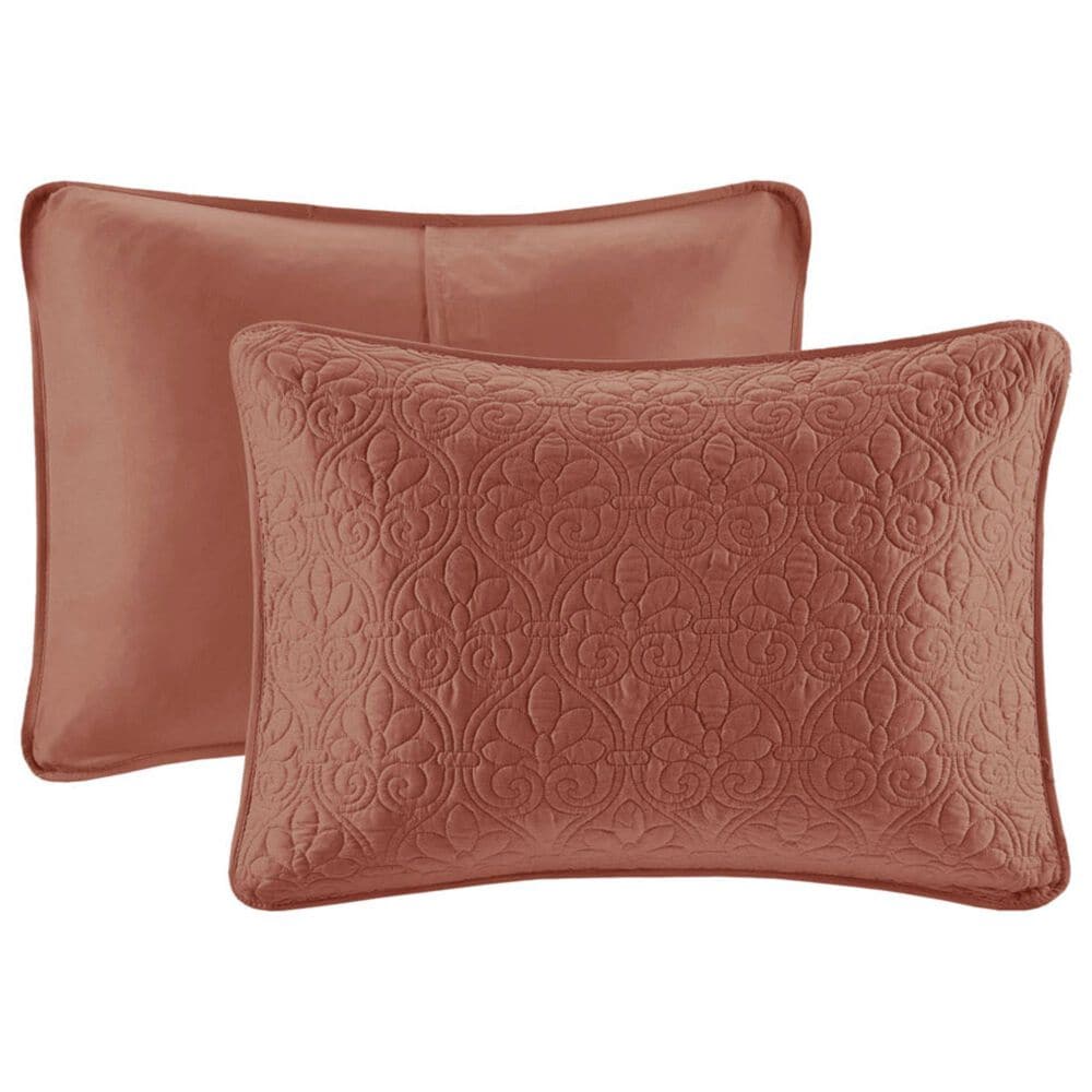 Hampton Park Quebec 3-Piece Full/Queen Quilt Set in Clay Red, , large