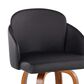 LumiSource Dahlia Swivel Bar Stool with Black Upholstery in Walnut and Chrome (Set of 2), , large