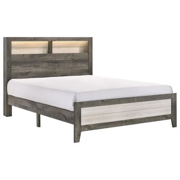 Claremont Rhett King Platform Bed in Gray and White, , large