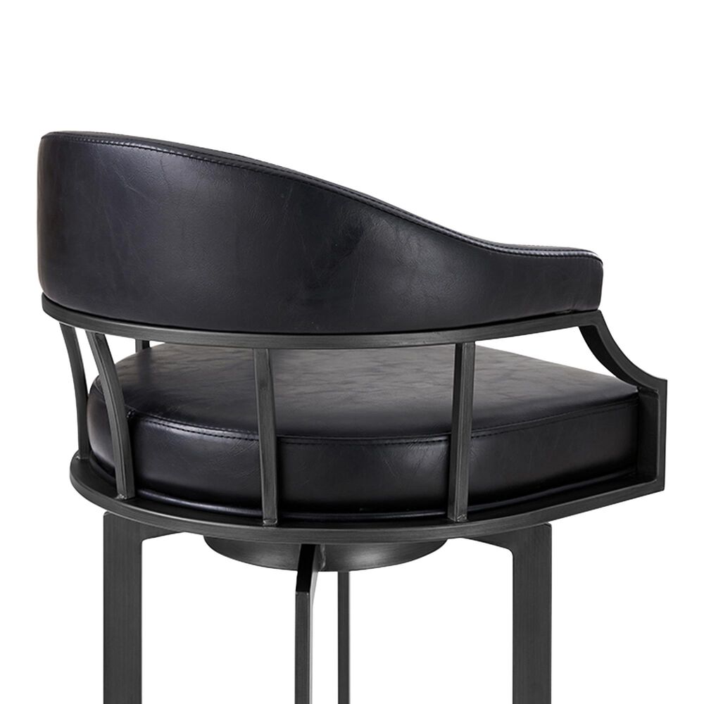Blue River Edy Swivel 26&quot; Counter Stool with Black Cushion in Mineral, , large