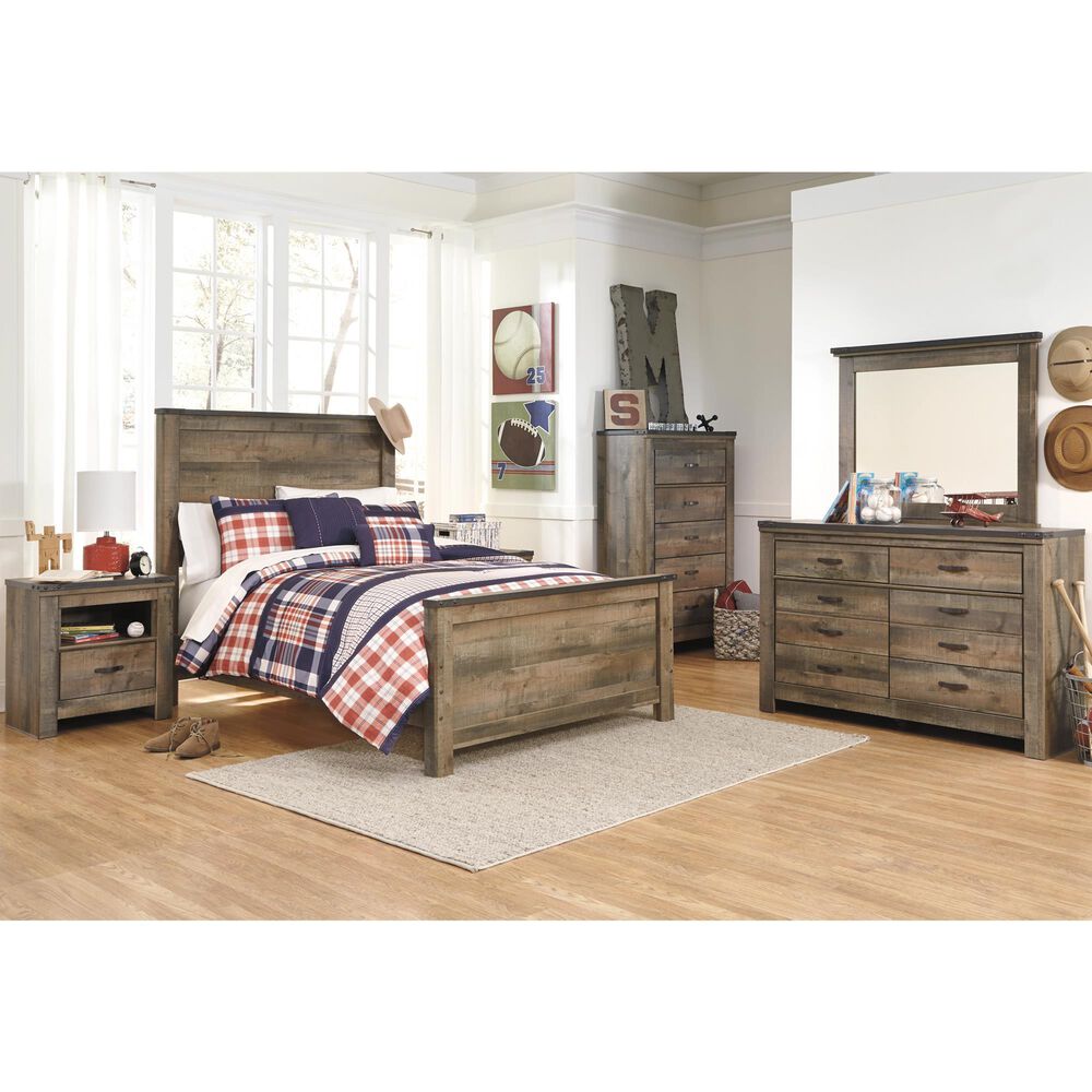Ashley Trinell 4-Piece Full Bedroom Set in Brown, , large