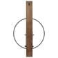 Maple and Jade Pillar Geometric Wall Sconce with Wood Back Mount in Brown and Black, , large