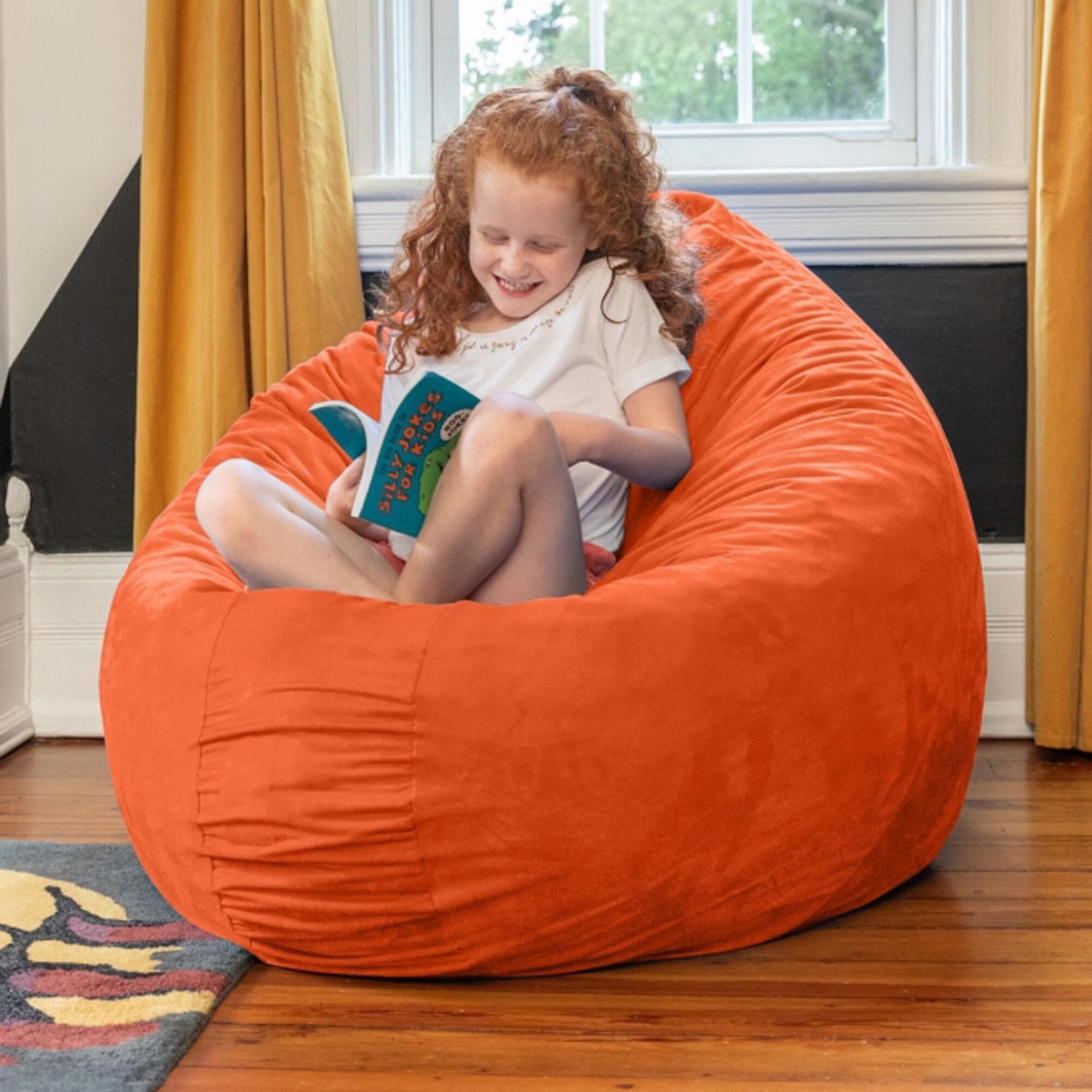Jaxx 4' Cocoon Kids Bean Bag in Mandarin