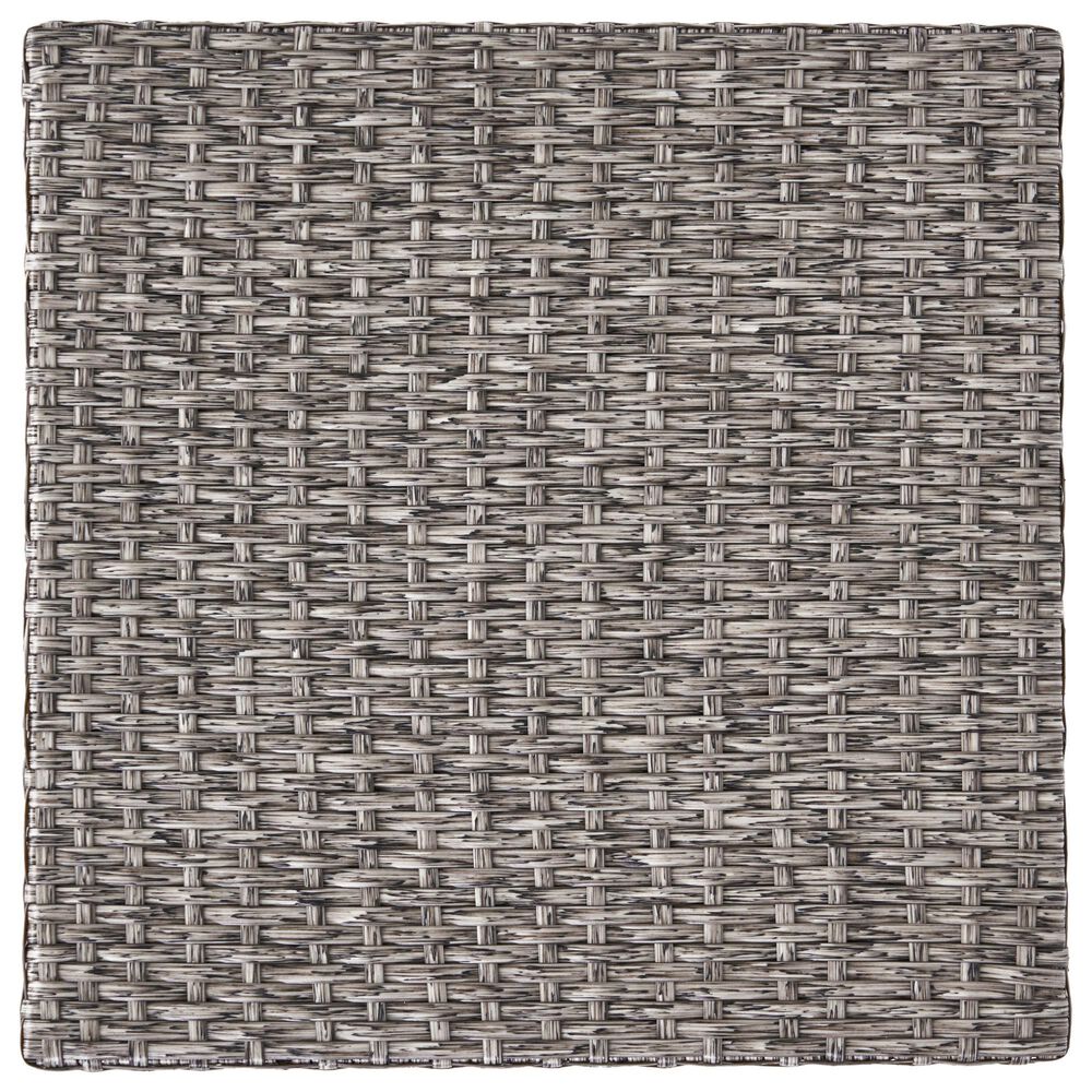 Hearth and Haven Puerta Outdoor Cube Wicker Side Table with Iron Frame in Black, , large