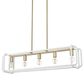 Golden Lighting Camden 5-Light Linear Pendant in Brushed Champagne Bronze and Bleached White, , large