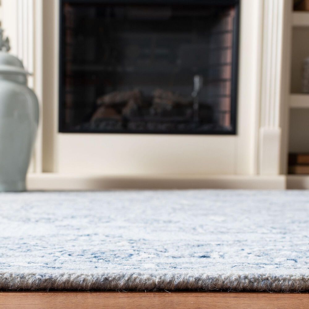 Safavieh Micro-Loop MLP504M 5&#39; Square Light Blue and Ivory Area Rug, , large