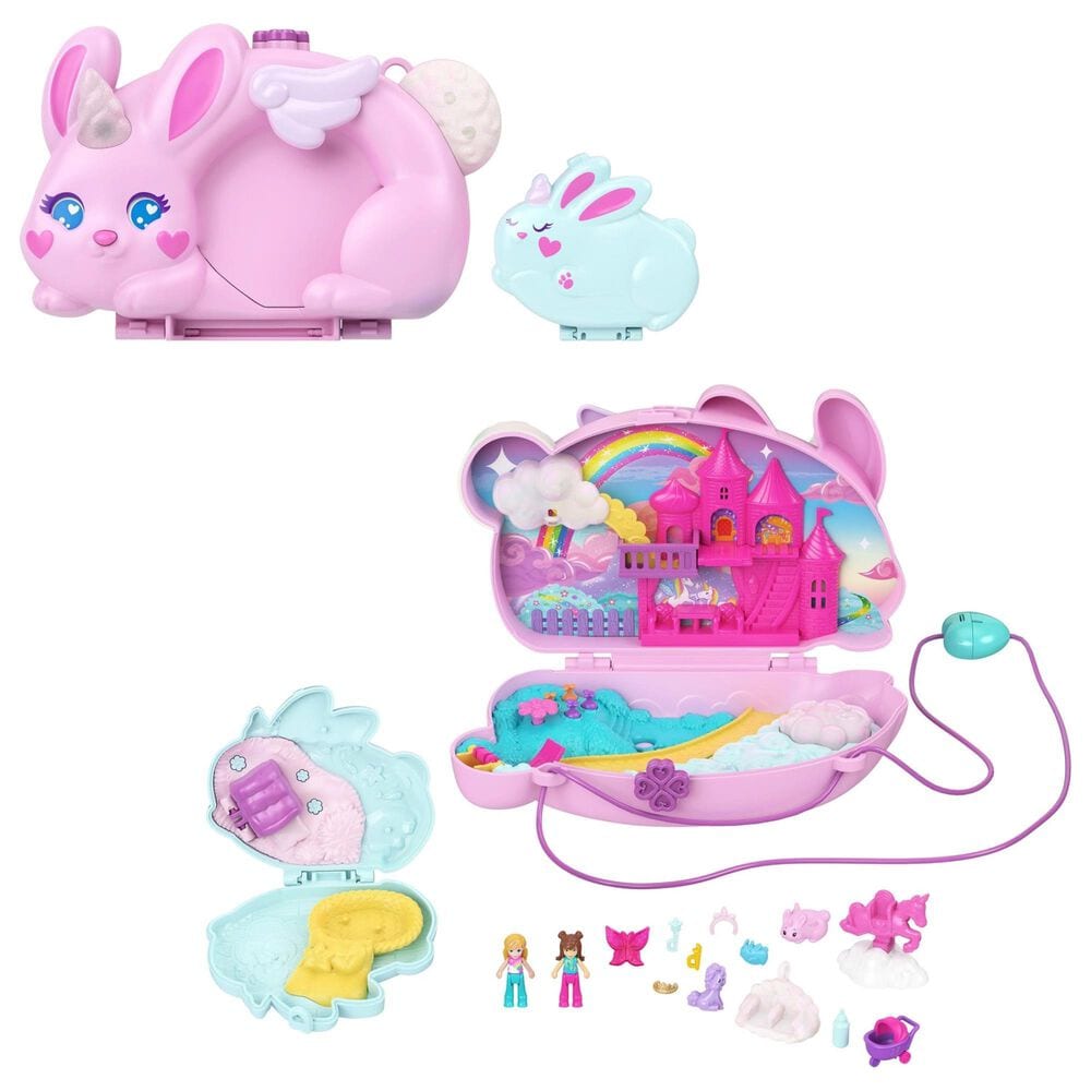 Polly Pocket 2-in-1 Bunny Fun Compact Purse Playset in Multicolor, , large