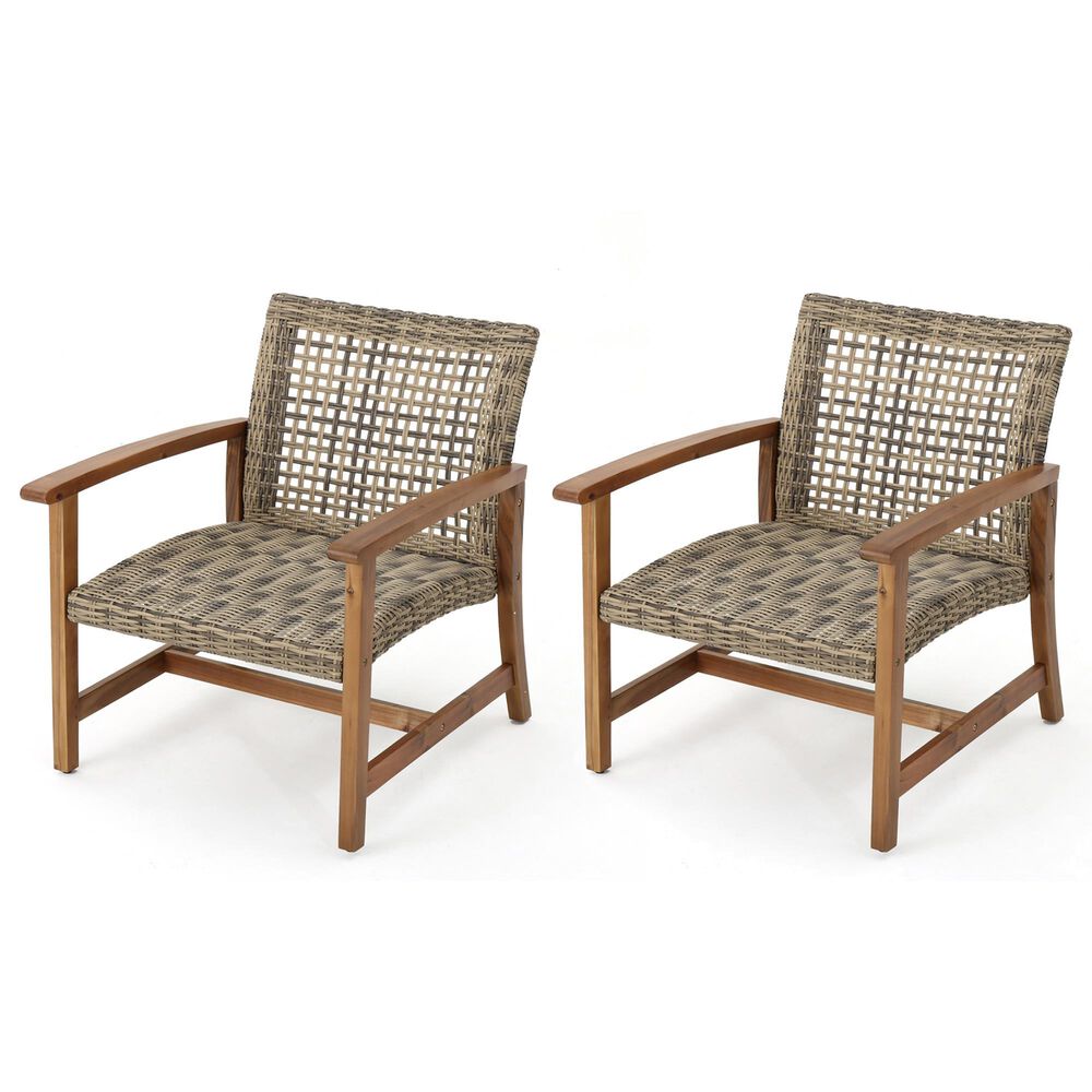 Hearth and Haven Hampton Club Chair in Natural and Gray &#40;Set of 2&#41;, , large